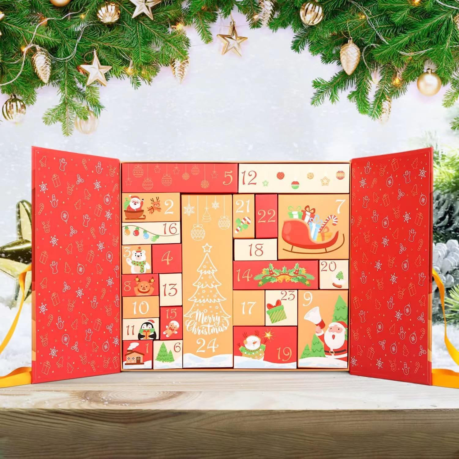 Christmas scene gift box countdown calendar gift box toy surprise blind box manufacturer wholesale printing logo