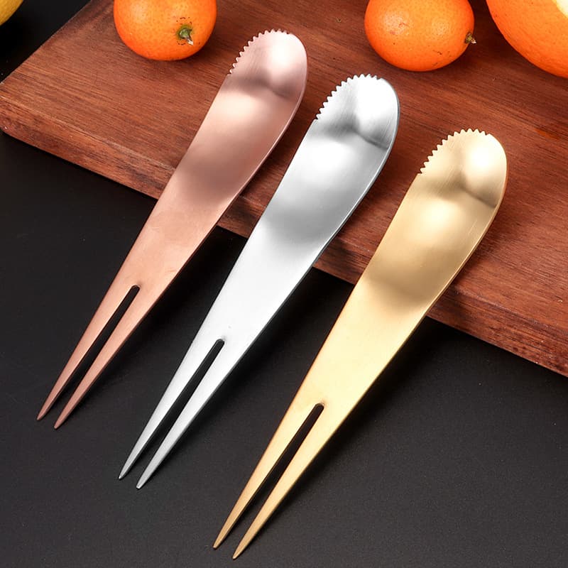 Directly approved by the manufacturer, 304 stainless steel integrated spoon and fork, fruit fork and puree spoon, dual-purpose multifunctional fork and spoon to scrape fruit puree