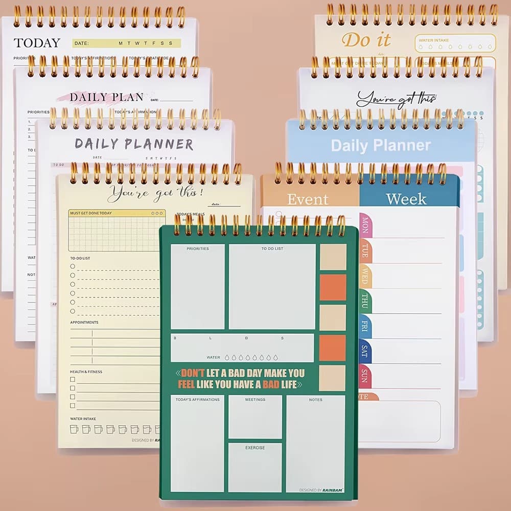 Cross-border exclusive English A5 spiral planners, minimalist student daily planning, to-do lists, important reminder notebooks