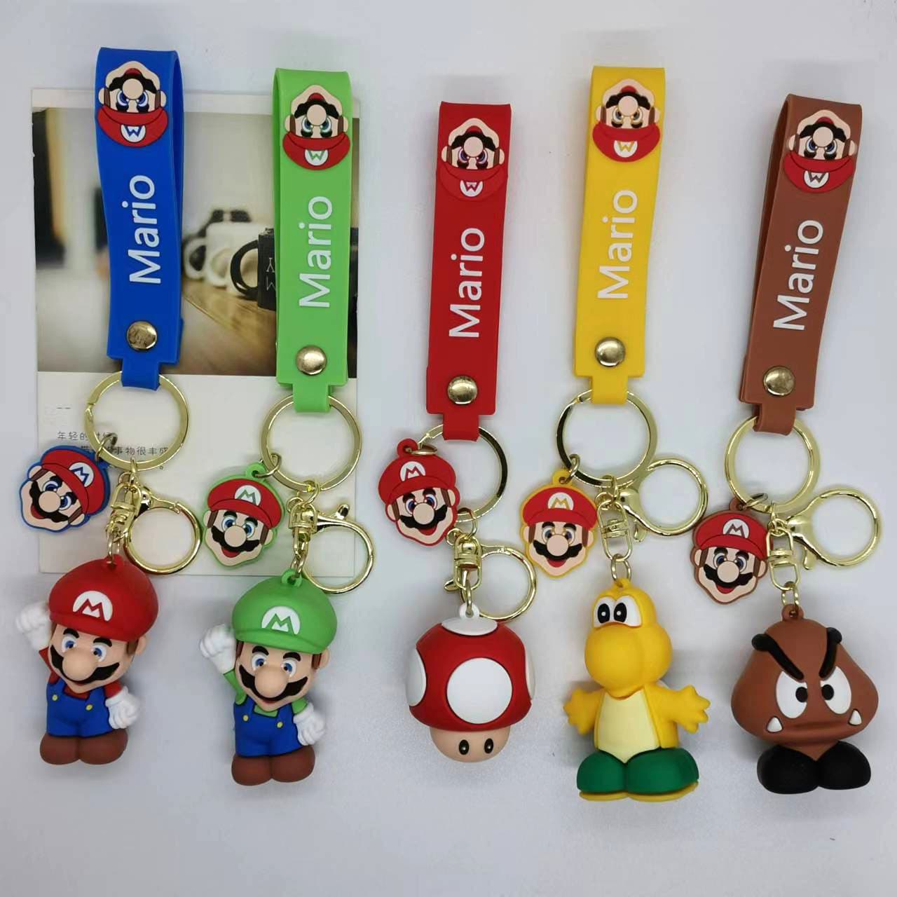 New Creative Cartoon Mario Figure Keychain Pendant Bag Car Key Chain Accessory Gift Wholesale