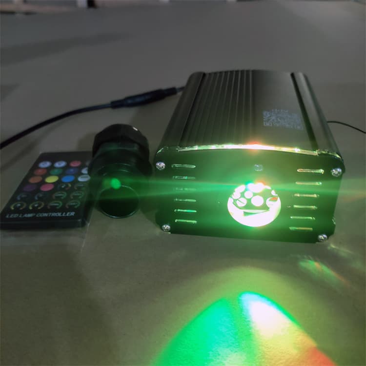 PMMA Plastic Fiber Optic 18W LED Light Source Full Color Fiber Optic Breathing Machine 12V Car Star Ceiling Fiber Optic Machine
