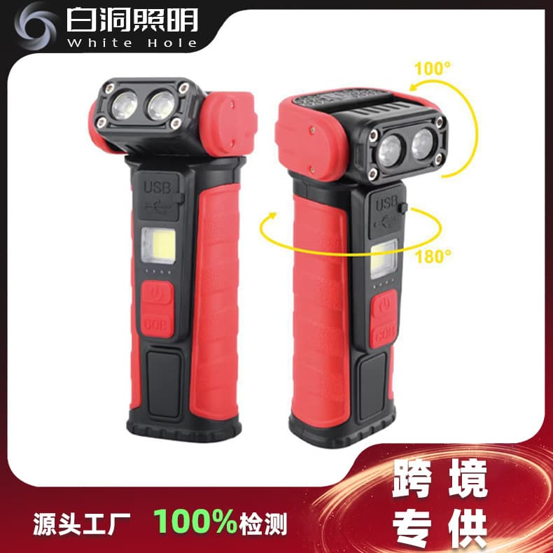2025 New High-Brightness Mini Portable Rotating Light Handheld Adjustable Illumination COB Floodlight Magnetic Work Light