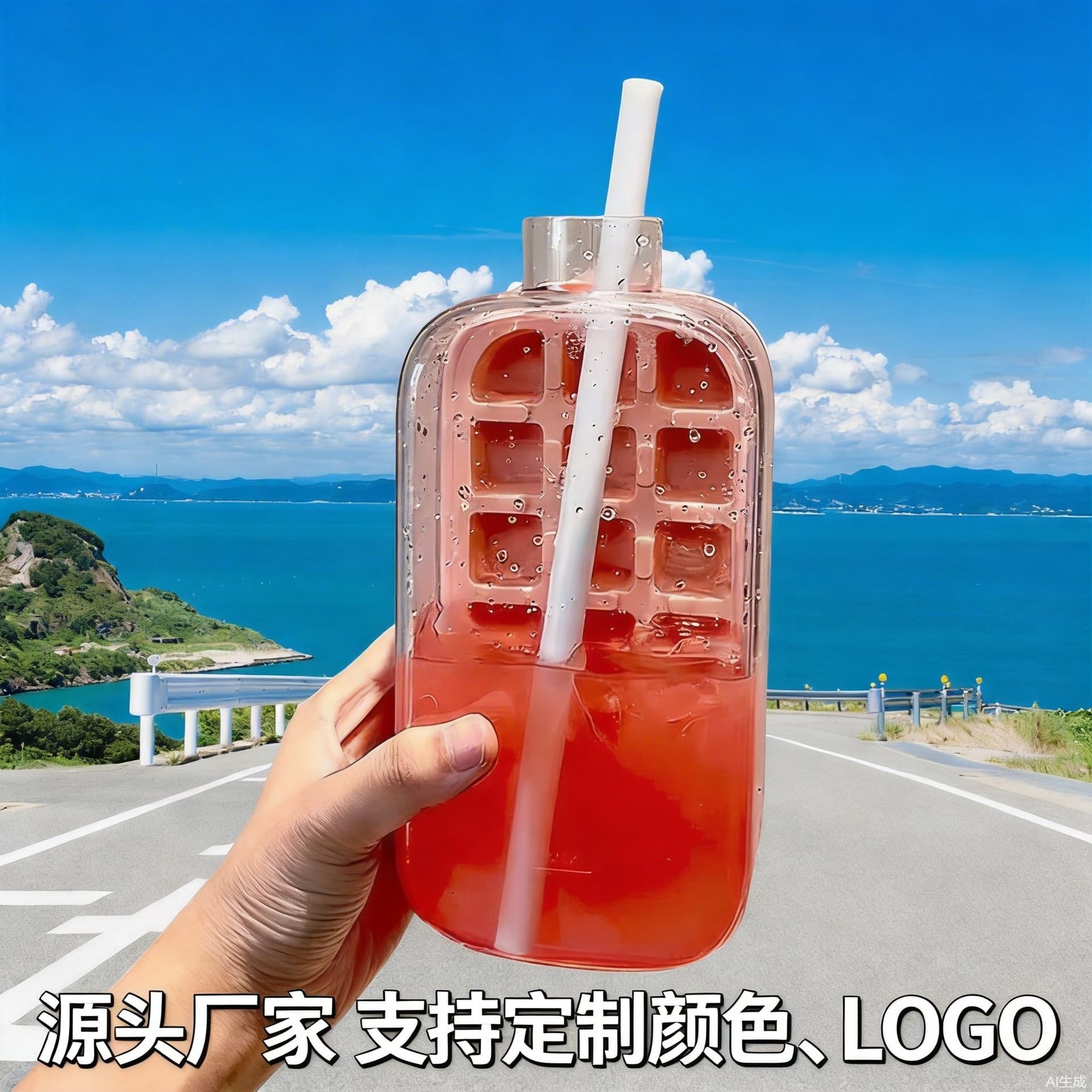 Ice Cube Tray with Press-Type Ice Grid Water Pitcher, Home Food-Grade Ice Maker Cup, Food-Grade Material