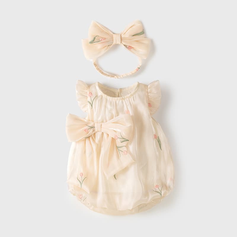 Baby Summer Thin Clothing, Newborn Bodysuit, Baby Girl Bodysuit, Princess Full Moon 100 Days Harem, Summer