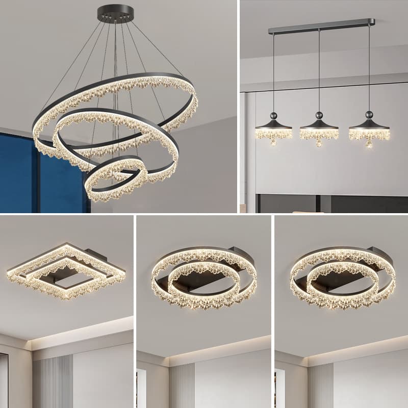 Modern Minimalist Luxury Chandelier Living Room Main Light, Eye-Protecting Ceiling Light, Bedroom Light, Full-House Lighting Set