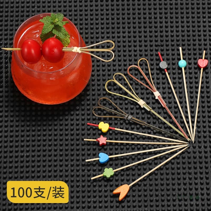 Creative Heart-shaped Bamboo Skewers, Cocktail Picks, Martini Olive Picks, Fruit Bamboo Skewers, Drink Decor Picks