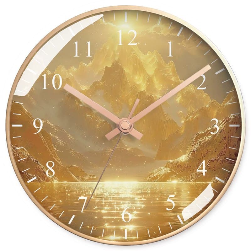Lucky and good luck Jinshan wealth office personalized round wall clock clock silent wall hanging watch quartz clock