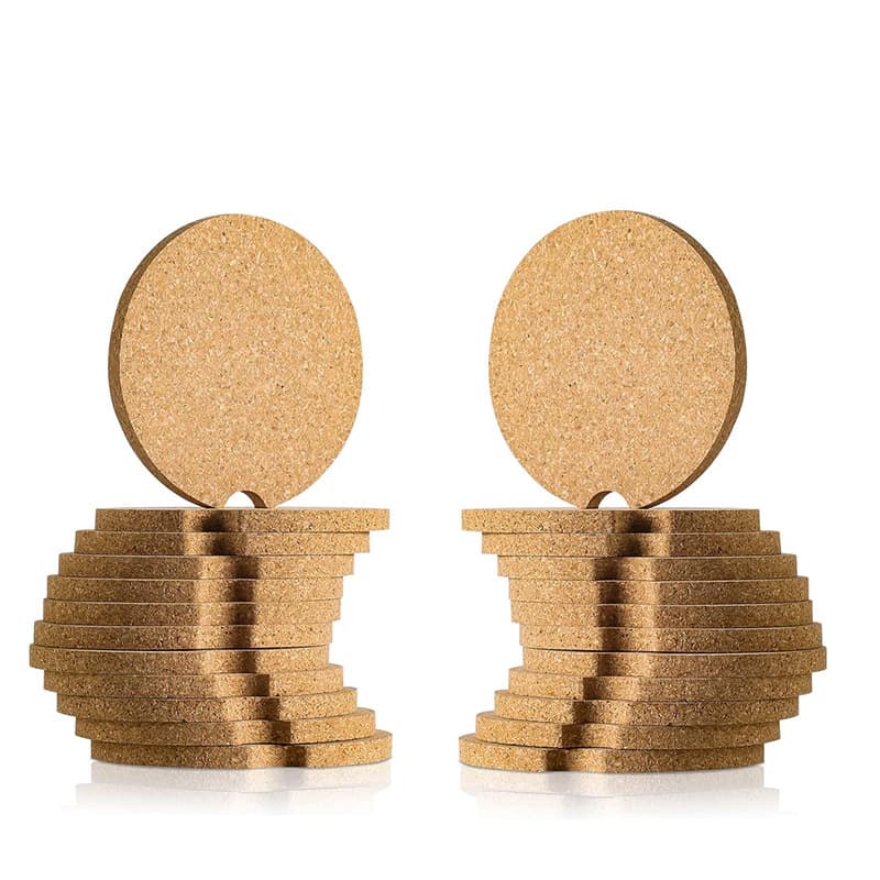 Car Cork Coaster Round Cork Pad Water-Absorbent Anti-Slip Car Decorative Cork Mat 65*5mm Customizable with Print