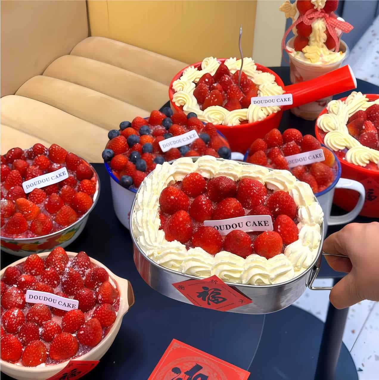 Trending Stainless Steel Lunch Box Strawberry Cake Bowl, Big Red Water Scoop Cake, Enamel Tea Mug, Enamel Basin Cake