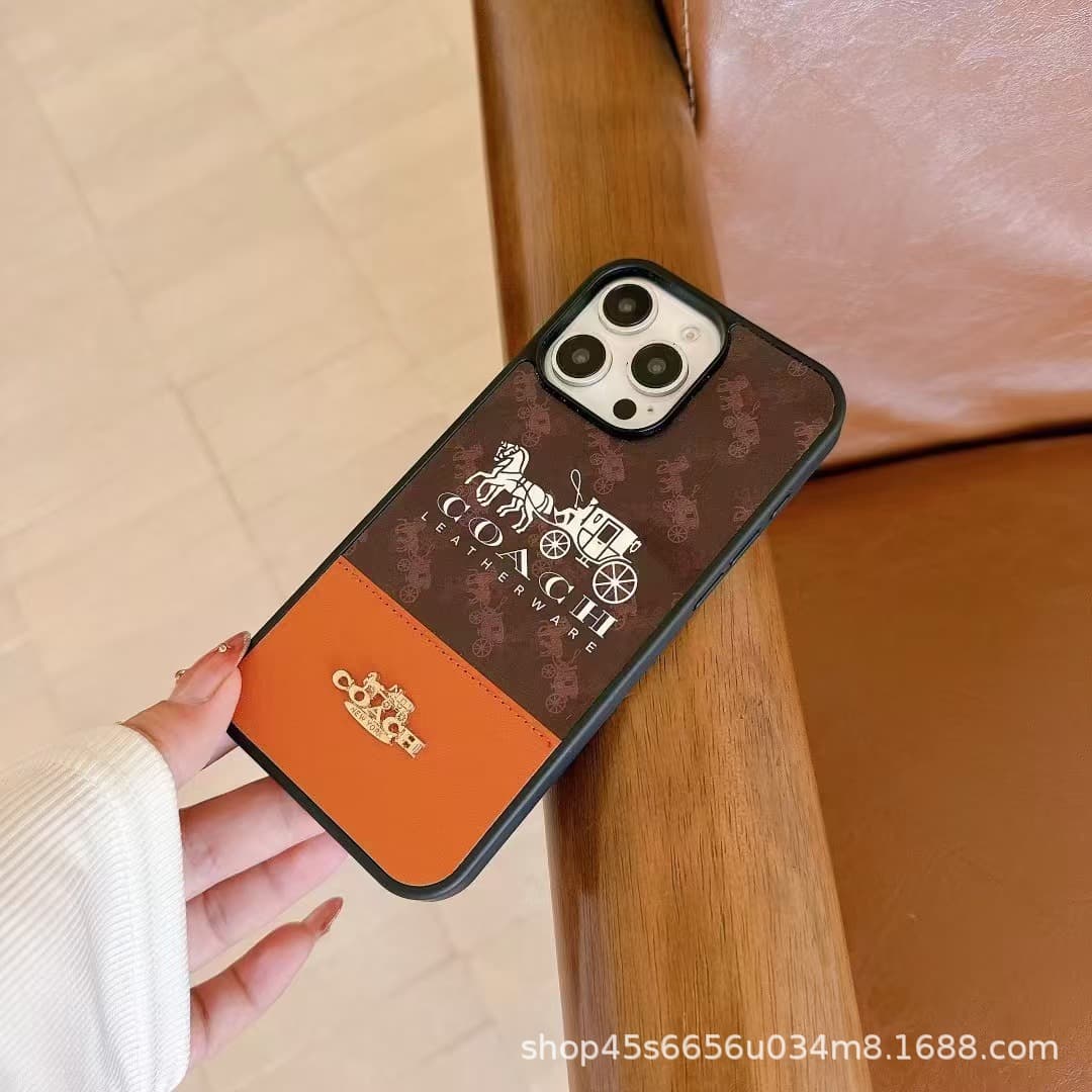 European and American big-name Apple 16promax mobile phone case luxury 15/14/13/12/11 all-inclusive soft shell leather case