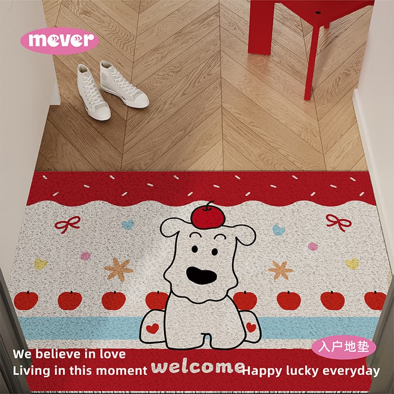 Dopamine puppy butterfly doormat, entryway shoe changing mat, non-slip floor mat, foyer rug, cuttable