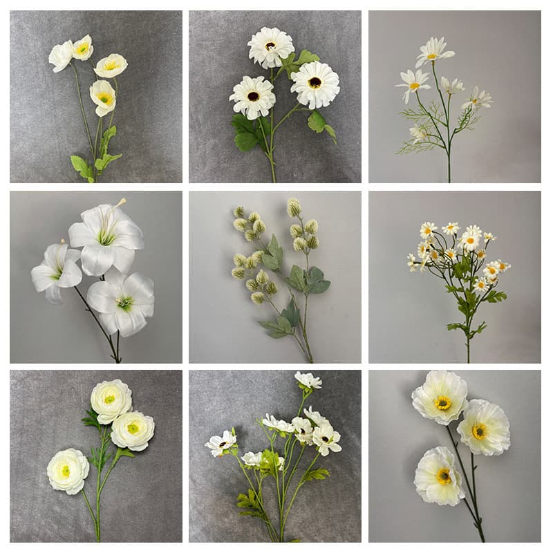 Cross-border white wedding hall hotel wedding decoration scenery road introduction fake flowers decorative flowers foreign trade simulation flower materials