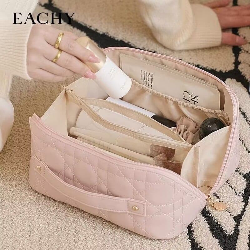 Women's Portable New Travel Cosmetic Bag Premium Handheld Transparent Makeup Pouch Large Capacity Cosmetic Storage Bag