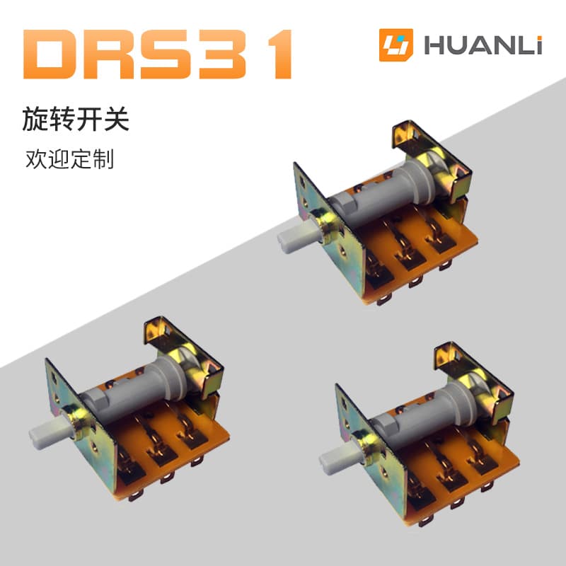 Huanli Switch Silver Alloy Material High Current Rotary Switch Heater Rotary 4-Section Single Pole Multi-Position