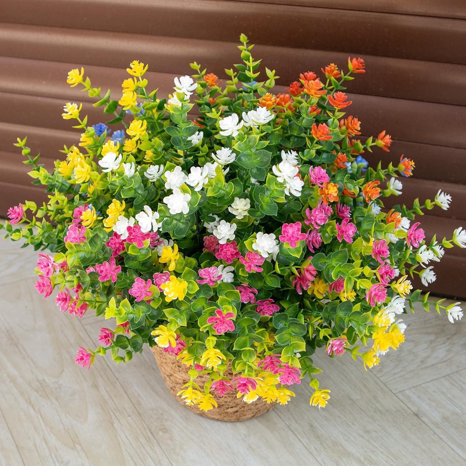 Camellia Eucalyptus Rose Artificial Flowers Amazon Fake Flowers Artificial Plants Plastic Outdoor Landscape Decoration