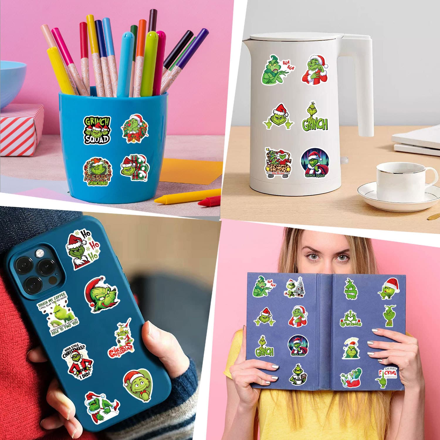 55 Cross-border Grinch Christmas Creative Graffiti Stickers DIY Luggage Phone Waterproof Decals
