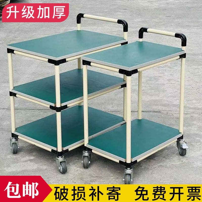 Lean Pipe Anti-Static Hand Truck, Workshop Composite Pipe Mobile Cart, Factory Material Shelf Transfer Cart