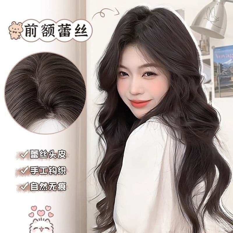 Long Hair Wig for Women Natural Looking Lace Frontal Synthetic Hairperm Casual Fashionable Hair Extensions for Any Skin Color