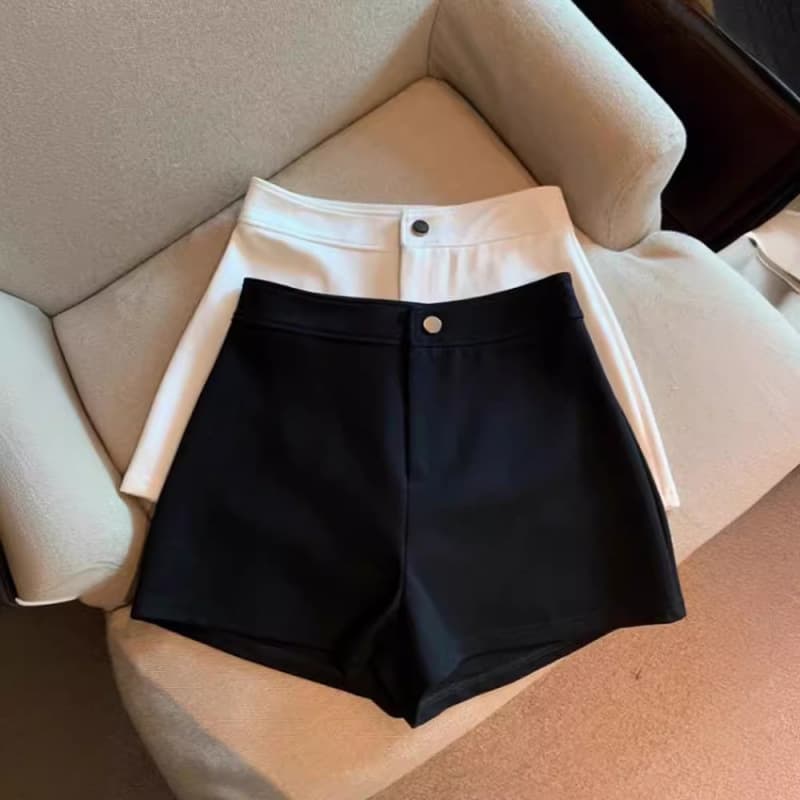 2024 Summer High Waist Slim A-Line Tight Stretchy Hot Girl Black Shorts Bottom Disappearance Suit Shorts Women