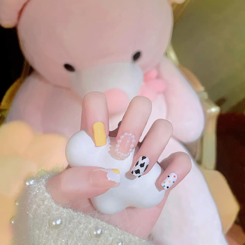 Wearable Nail Stickers Rhinestone Style Press-On Nails Trendy Influencer Manicure Nail Tips Finished False Nails nail X67