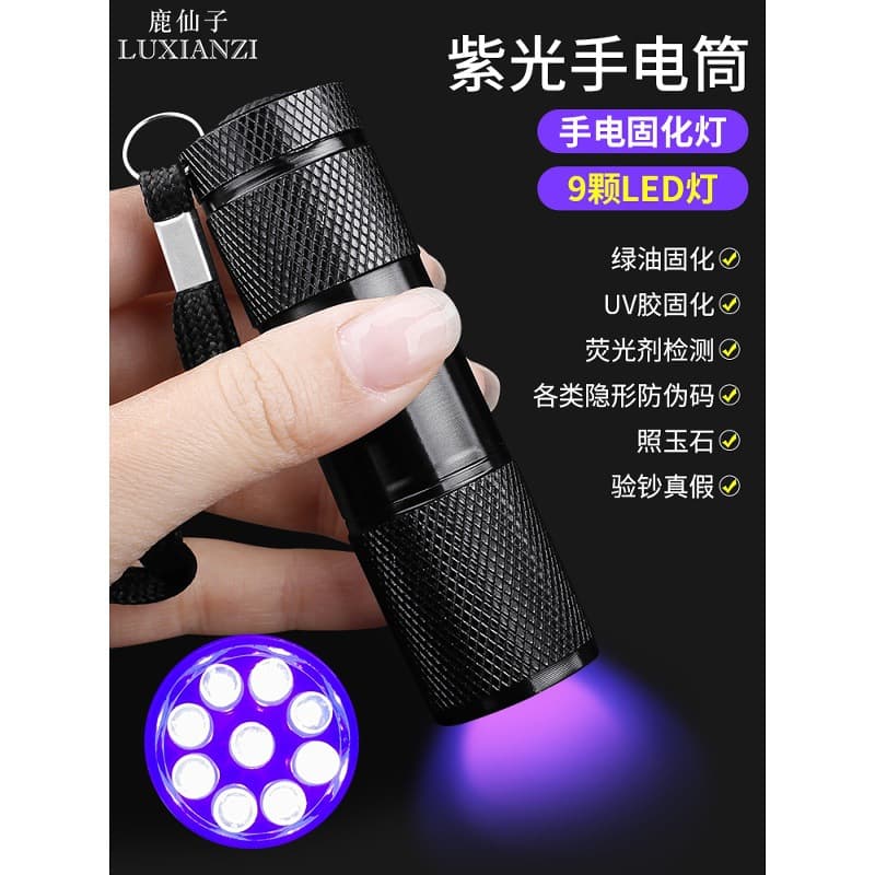 UV LED Flashlight Wood's Lamp for Cat Ringworm Fungus, Jade Currency Verification, Fluorescent Detection