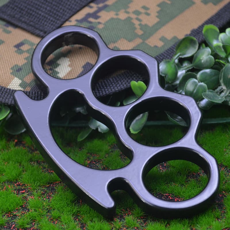 Cross-border Brass Knuckles with Rope, Four-Finger Punch Knuckle, Car Self-Defense Window Breaker, Boxing Hand Ring, Finger Ring Knuckle Duster