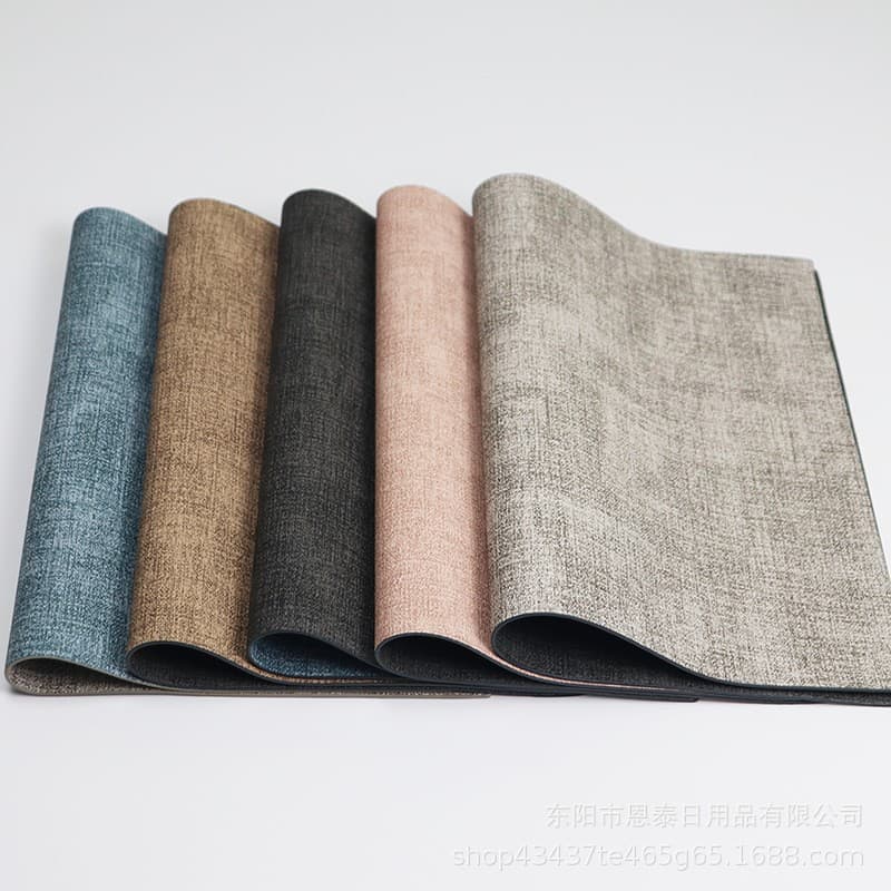 Cross-Border PU Double-Sided Heat Insulation Placemat, Oil-Resistant European Rectangular Tablecloth, Classic Waterproof Textured Table Mat, Home Use