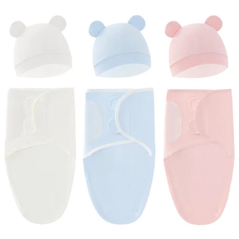 Newborn Baby Swaddle Spring Cocoon Sleep Sack Anti-Kick Blanket Maternity Hospital Wrap Hat Set for EU/US Market