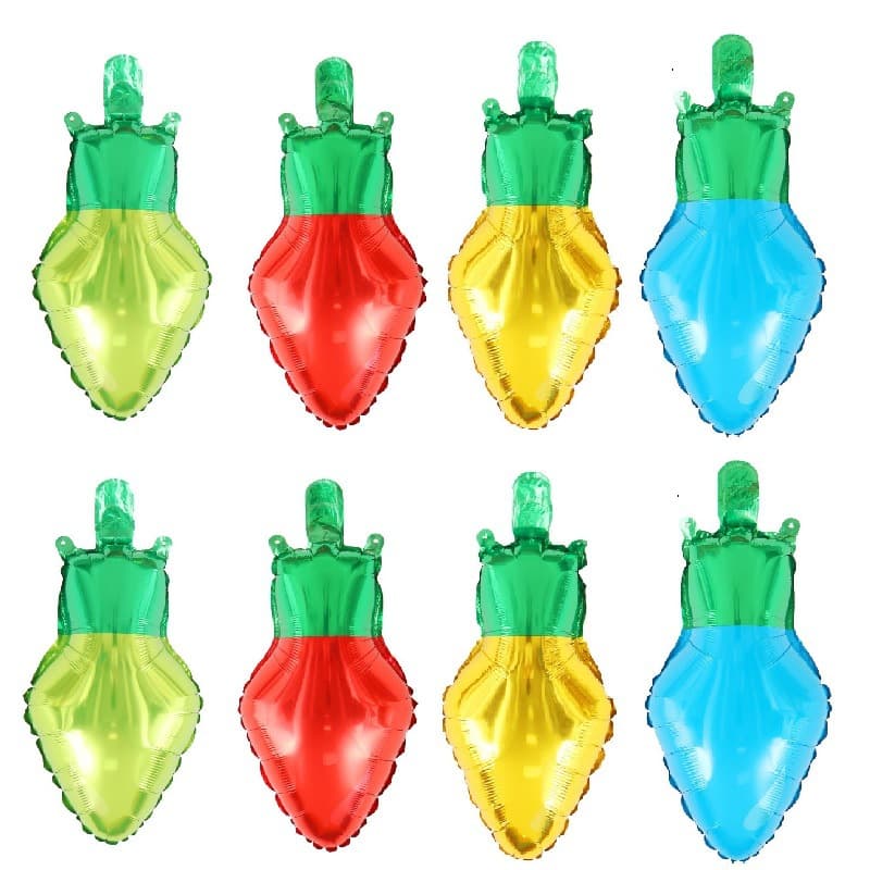 Cross-Border 17inch Christmas Themed Colorful Christmas Light Bulb Aluminum Foil Balloons Christmas Decorations Christmas Party Balloons