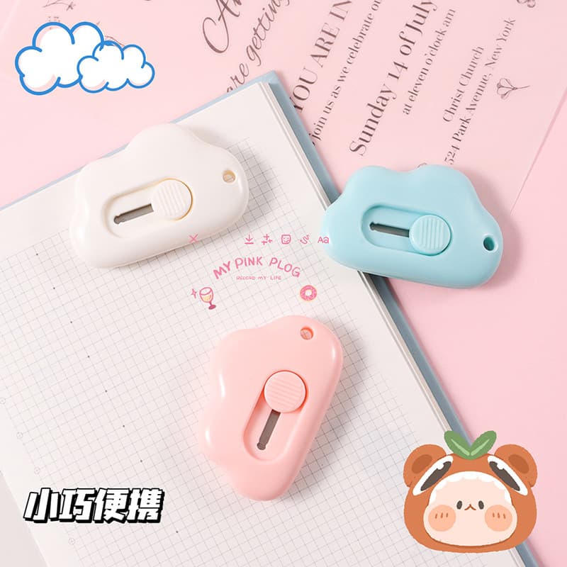Creative Cartoon Utility Knife Cloud Portable Box Opener Mini Express Unboxing Knife Student Office Paper Craft Knife