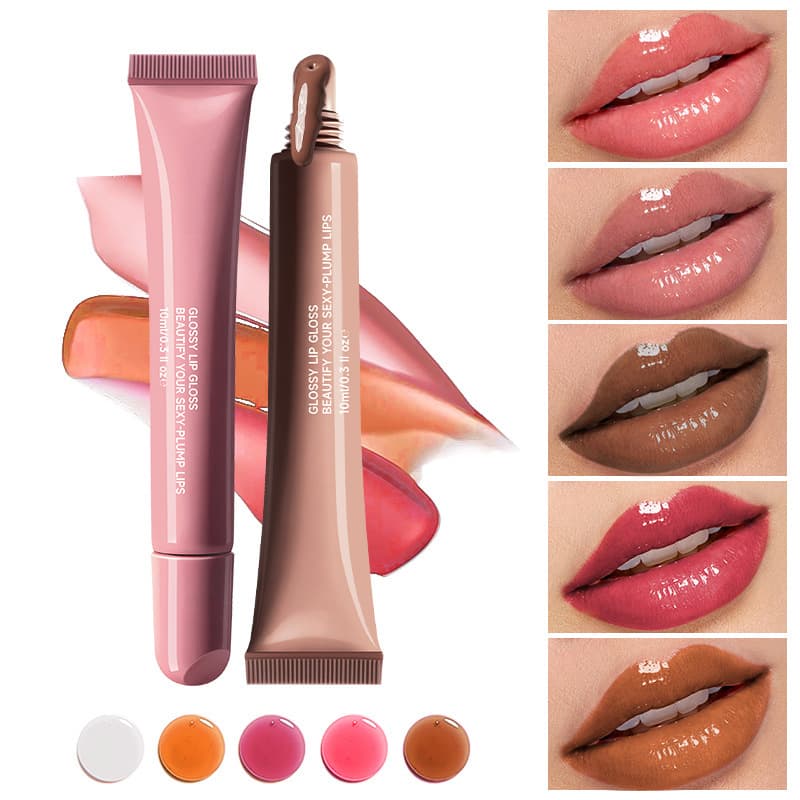 Cross-border Hot Product Peptide Lip Gloss Liquid Lip Glaze Watery Lip Oil Moisturizing Lip Balm Glossy Lip Gloss