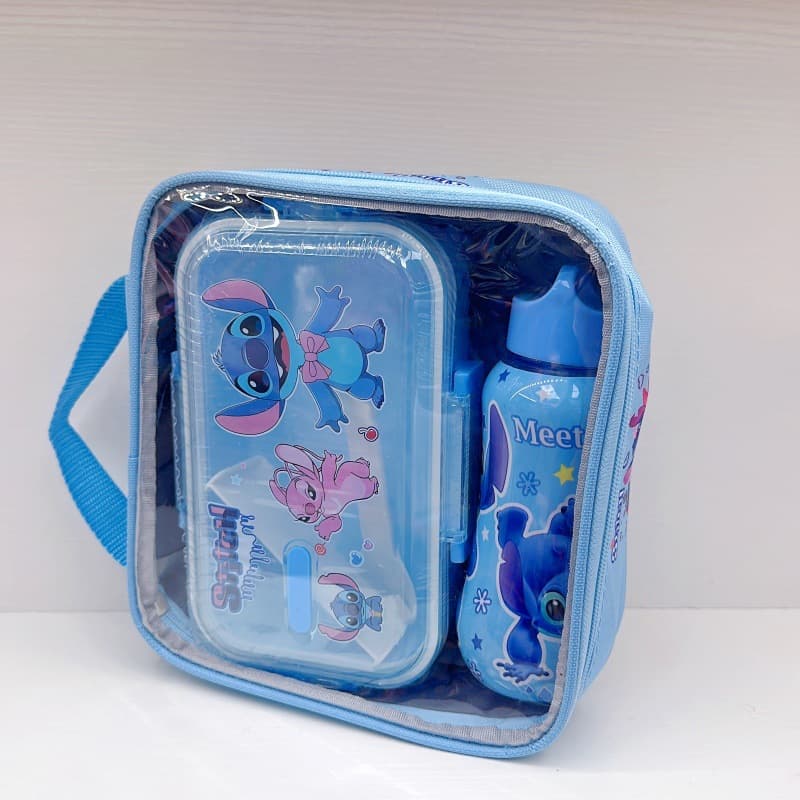 Stitch Lunch Box Set with Small Water Cup, Cute Portable Bento Box Set for Kids