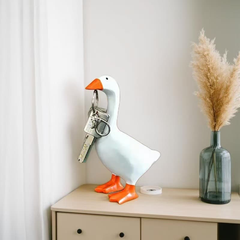 Nordic Creative Cross-border Countryside Duck Magnet Statue Ornament Car Key Holder Iron Product Resin Craft Home Decor
