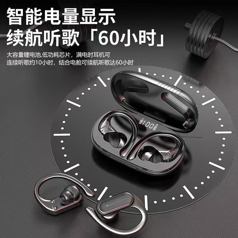 TWS New In-Ear Hook Wireless Bluetooth Earphones A520, Custom Mold with Digital Display, Designed for Sports and Running. (Factory)