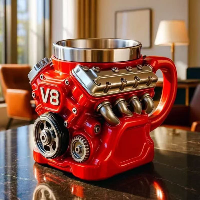 Cross-border Best-selling Mug v8v6 Resin Stainless Steel Cup Great White Shark Cup Decorative Ornament Factory Direct Wholesale