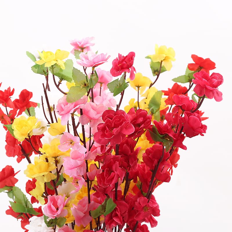 Peach Blossom Branch, Artificial Plum Blossom Branch Single Stem Silk Flower Dry Flower Wedding Decoration Living Room Floor Plastic Flower Wholesale