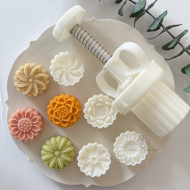 20g mini flower mung bean cake mold small daisy flower sunflower lotus Mid-Autumn Festival moon cake mold pastry hand pressing