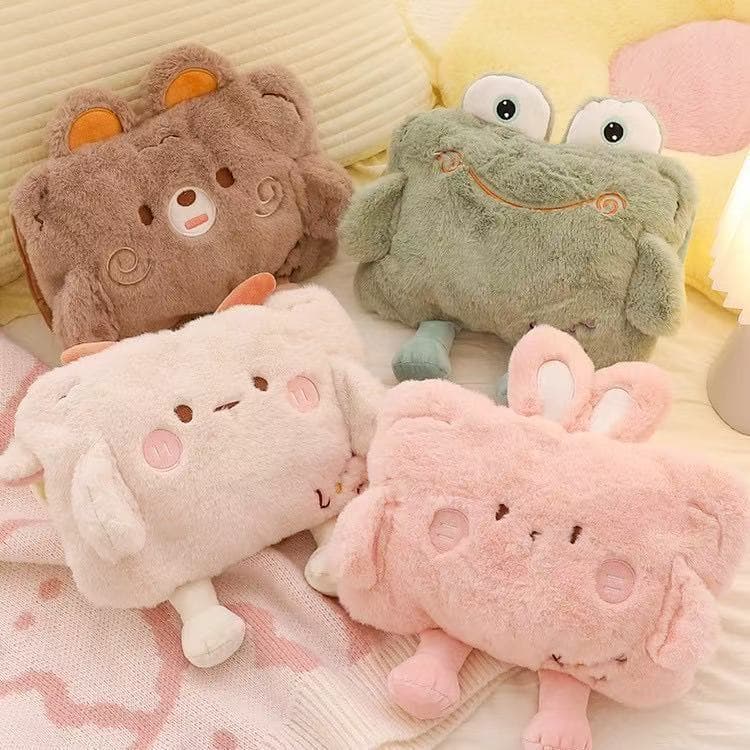 National Standard Hot Water Bag Explosion-Proof Removable Cute Plush Warm Water Bag Winter Quick Heat Hand Warmer Heat Pack Wholesale