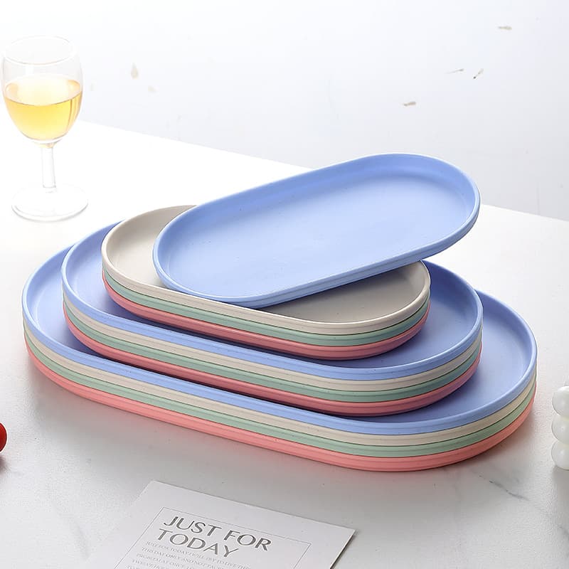 Cross-border Ins Style Tray Oval, Minimalist Snack Plastic Serving Plate, Home Jewelry Storage Tray Wholesale