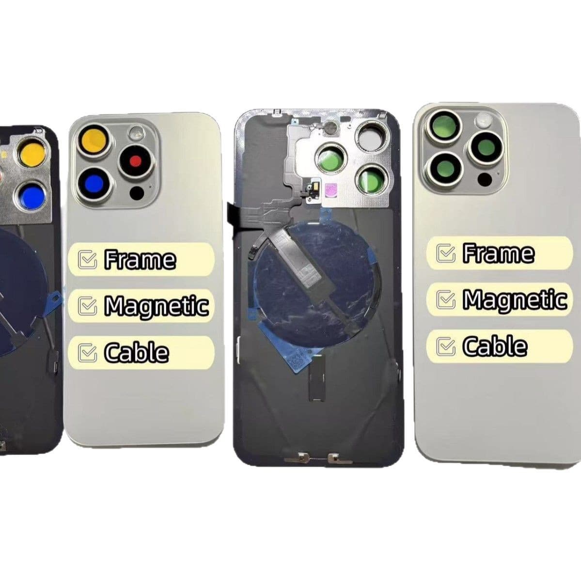 Suitable for iPhone15/15PRO back cover glass, Apple 16/16PRO/13/14 back cover glass integrated large hole