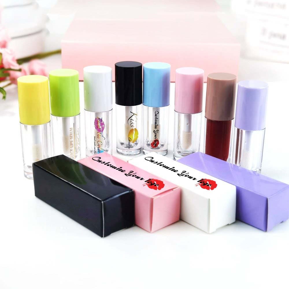 Spot 6ml transparent plastic large brush lip gloss tube white lip oil pink lip glaze bottle Lipgloss tube