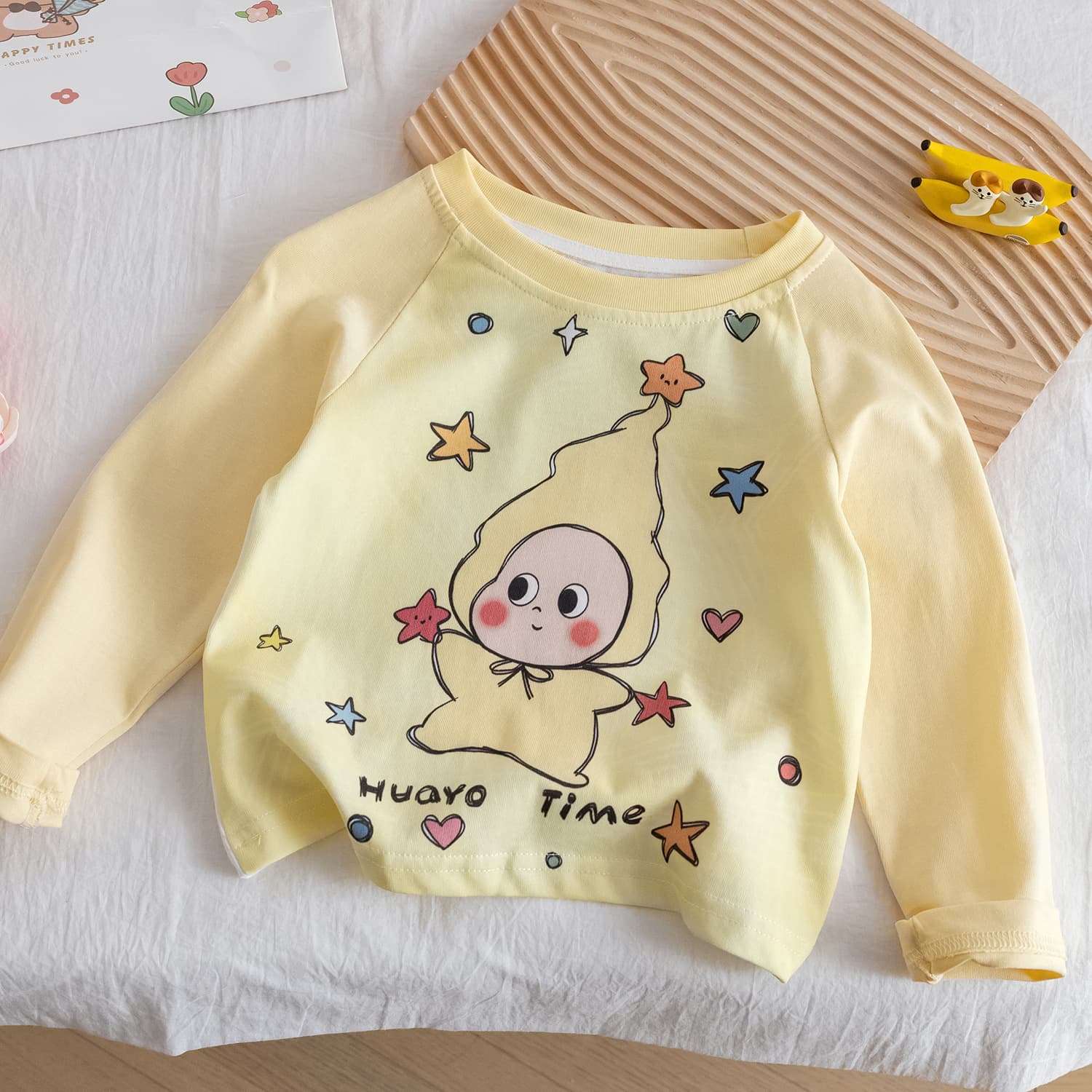 Girls spring new style star people bottoming long-sleeved T-shirts children's long-sleeved tops baby inner and outer wear children's clothing trendy