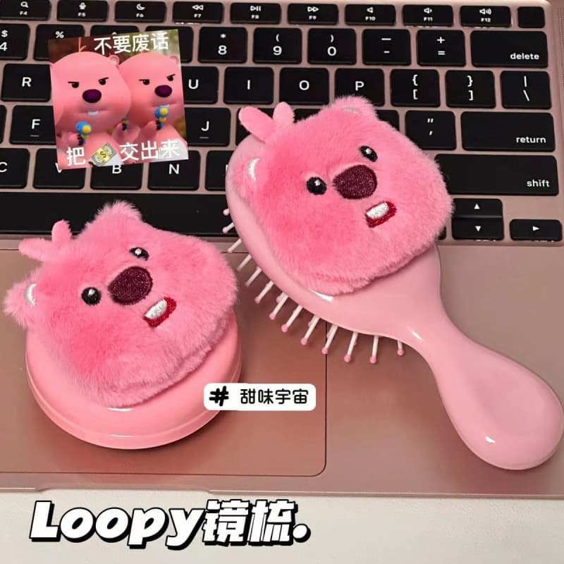 Plush Loopy Air Cushion Comb Cute Little Beaver Cushion Comb Soft Girl Portable Massage Comb Mini Comb