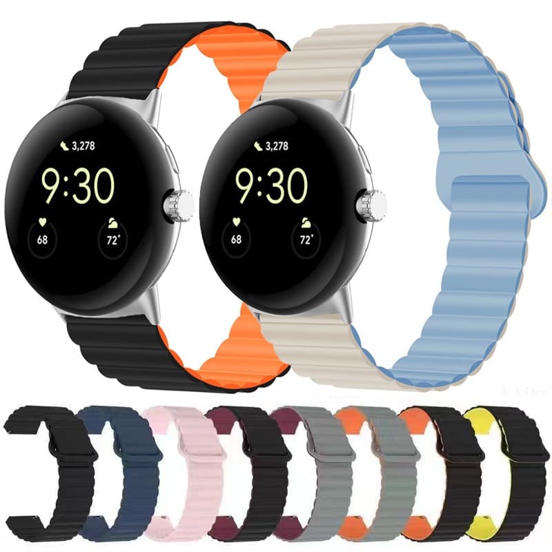 Suitable for Google pixel watch3 silicone magnetic watch strap Google pixel watch2 buckle magnetic watch strap