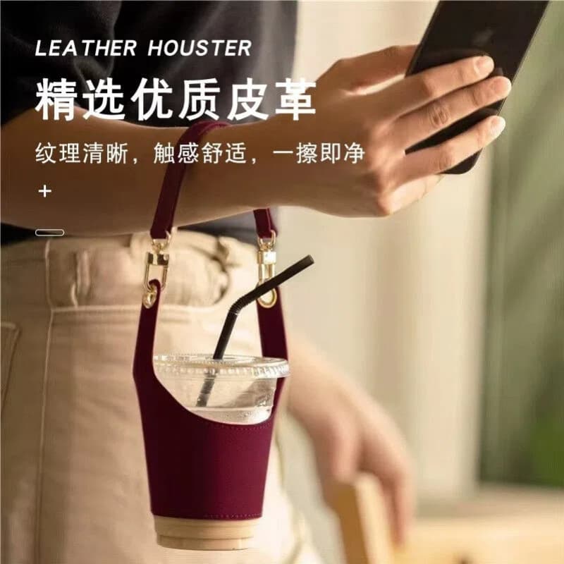 Adjustable Travel Bubble Tea Cup Insulated Cup Sleeve, Handheld Coffee Cup Sleeve, 500ml 750ml Drink Cup Sleeve