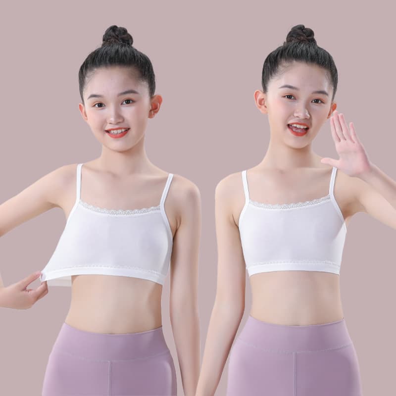 6-8-10-14-15-year-old girls' developmental period camisole pure cotton tube top girl primary school junior high school student underwear