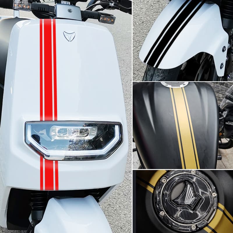 Motorcycle Reflective Sticker Creative Vertical Strip for Electric Scooter Body, Fuel Tank Fender Decal Strip, Modified Shell Sticker