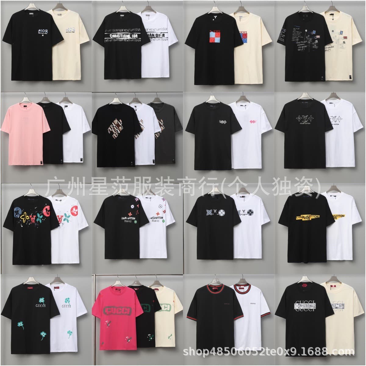 Cross-border. Correct version. High quality. LV short sleeve Dior. Gucci. Prada. 2025 new T-shirt crew neck
