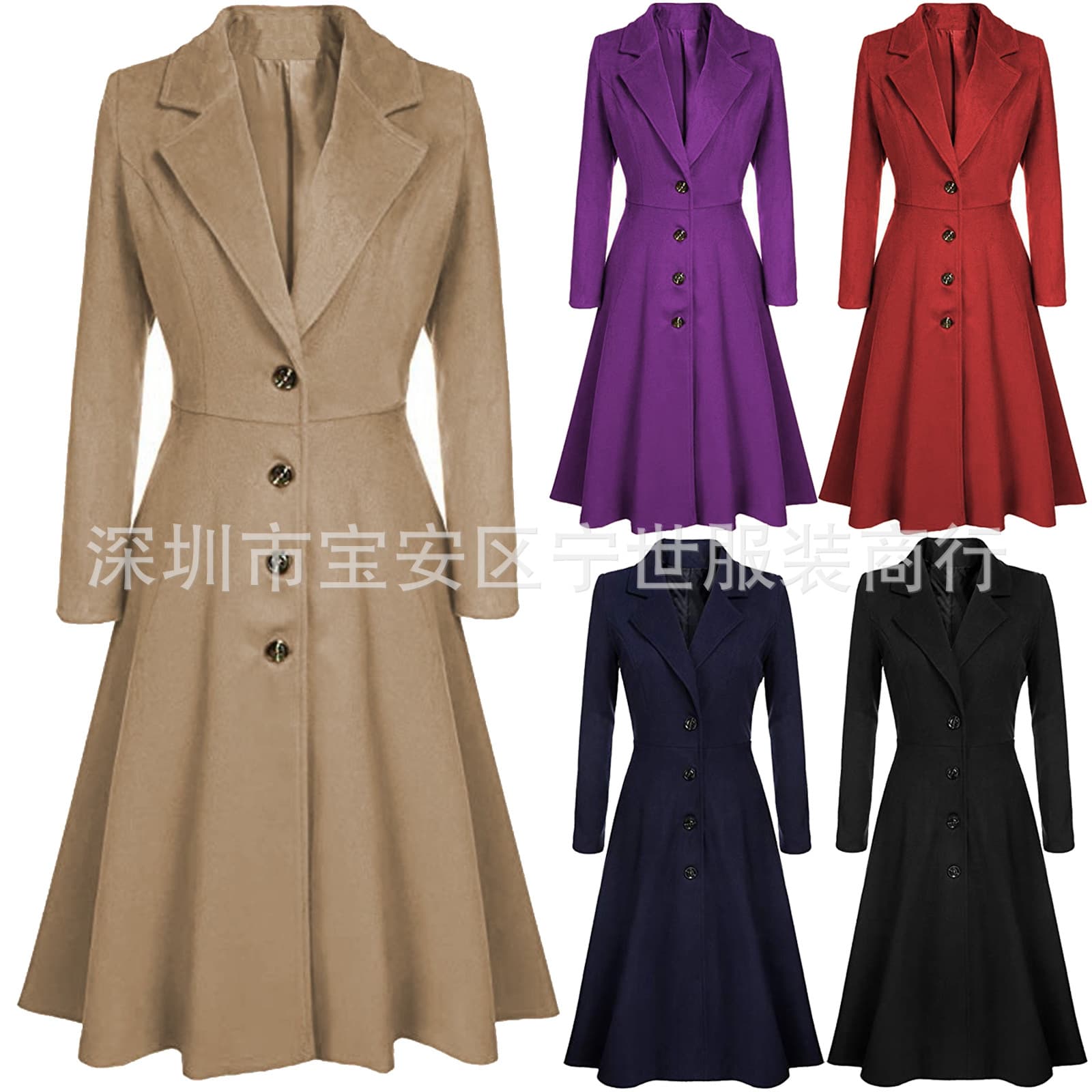 New Style Pocket Woolen Coat for Women, Autumn and Winter, Slim Fit, Fashionable Trench Coat, Mid-Length Woolen Coat, British Style Commuter Women's Clothing