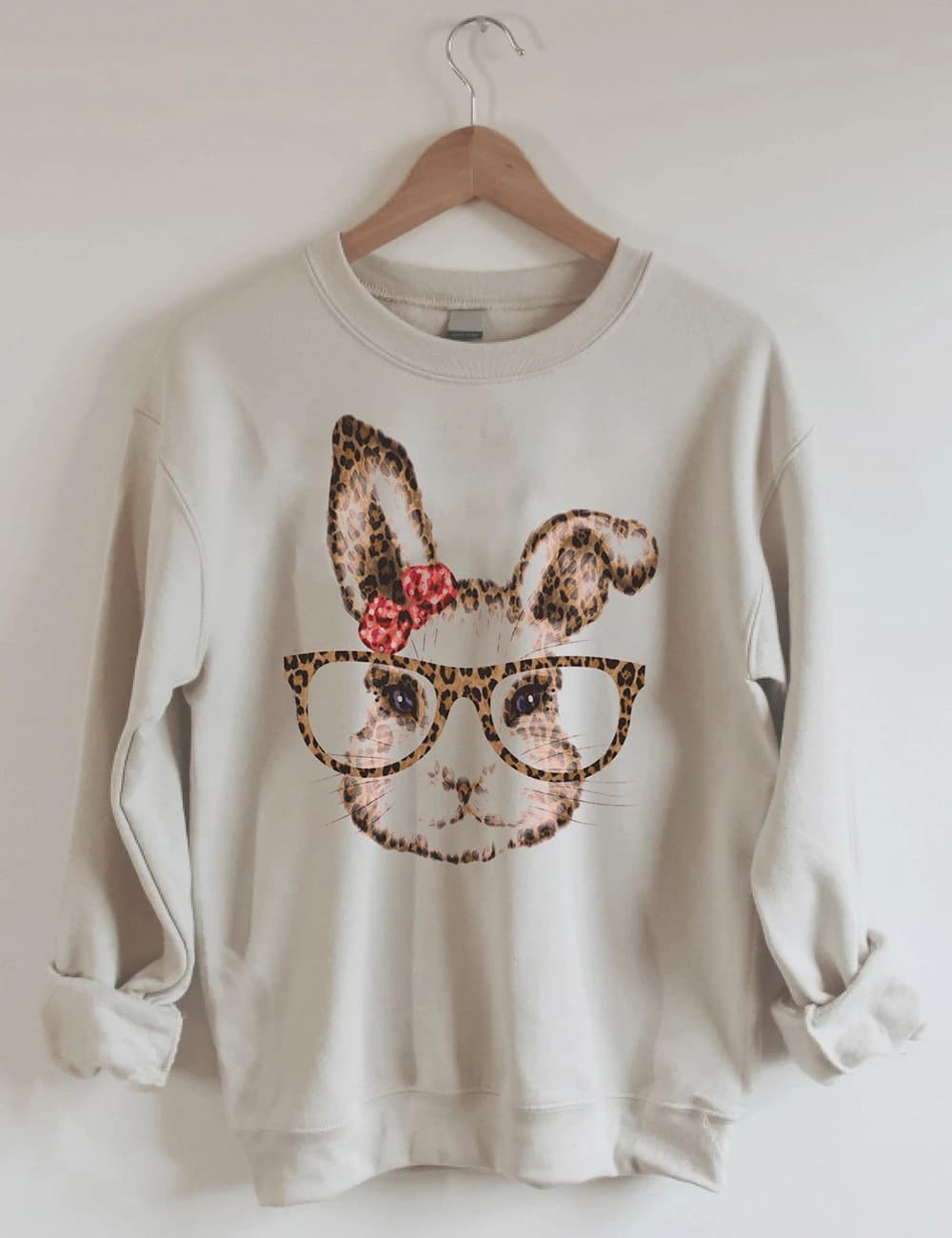 2023 European and American New Wish Easter Cute Rabbit Couple Print Plus Size Loose Casual Round Neck Sweater